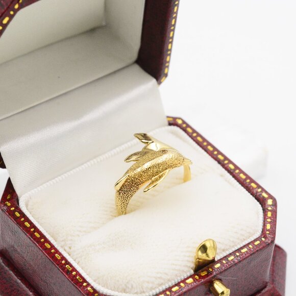 14K Dolphin Wrap Ring - Picture 2 of 11